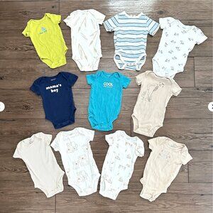 Carter’s Baby Bodysuit Lot Short Sleeve Cotton Multicolor 6M